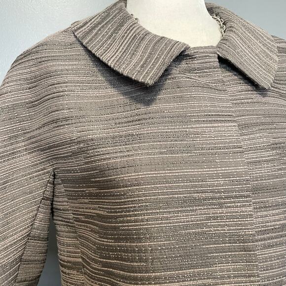 Ann Taylor Gray Silver Short Sleeve Blazer Jacket - Picture 2 of 6